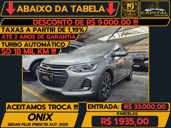 CHEVROLET ONIX 1.0 TURBO FLEX PLUS AUTOMÁTICO CHEVROLET ONIX 1.0 TURBO FLEX PLUS AUTOMÁTICO